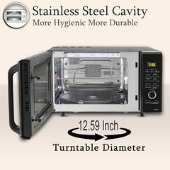 LG 28 L Charcoal Convection Healthy Microwave Oven with 301 Auto Cook Menu (MJ2887BIUM, Black, Healthy Heart Recipes, Diet Fry, 360° Motorised Rotisserie & 10 Years of warranty on Charcoal Heater)