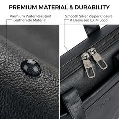EXIM Prime Laptop Bag for Men Office Use| Office Bag for Men| Vegan Leather Laptop Messenger Bag| Fits Up to 13 to 14 Inch Laptop| Business Briefcase with Handle and Shoulder Strap (Shaded Brown)