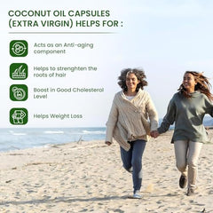 Natural Horizons Extra Virgin Coconut Oil Capsules 1000mg – Dietary Supplement for Hair, Skin & Heart Health, Daily Wellness & Nutrition Support – Softgels 60 Count Pack of 1