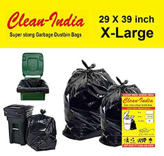 Clean India - Plastic Garbage Bags|6 Packs Of 30 Pcs | 19X21 Medium Disposable Garbage Trash Waste Dustbin Bags Of 54Cm X 48Cm (Ci19210008) - 180 Count