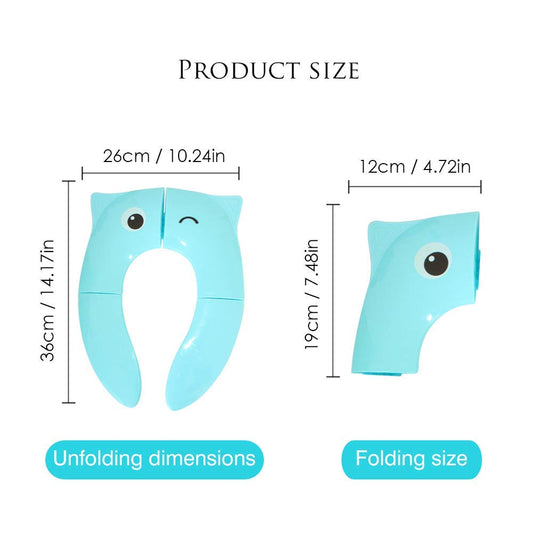 SYGA Cute Owl Pattern Folding Non Slip Pads Reusable Toilet Seat Cover Training Seat Covers Liners_Blue