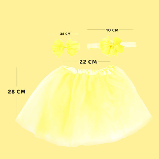SYGA New Born Baby Girl Photography One Tutu Skirt with Two Flower Headband Skirt Baby Girl Shower Suit - Beige
