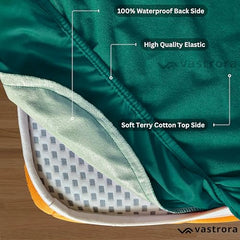 Vastrora 100% Waterproof Mattress Protector Queen Size 5x6 Ft | 60x72 in | Pee & Urine Proof Mattress Cover | Elastic All-Around | Terry Cotton Fitted Bed Cover | Noiseless, Breathable Bed Protector