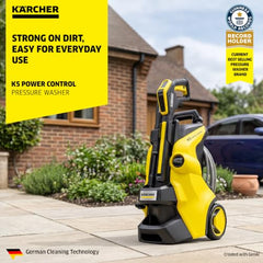 KÄRCHER K5 Power Control High Pressure Washer, 2100W, 145 Bar, 500 L/h Flow Rate, 10m Hose Pipe, Portable, Black
