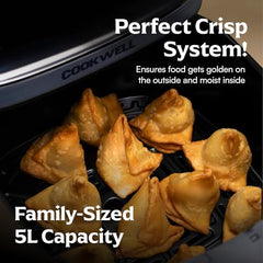 Cookwell Air Fryer - 5L With See Through Window - 1400W (Grey & Black)