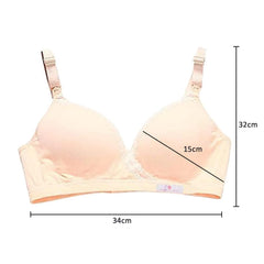 MOMISY Women's Top Open Maternity Nursing Bra Wire Free Lace Cotton Closure Breastfeeding Pregnancy Bra (Peach, 36B)