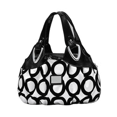 SYGA Women's Printed PU Leather Hobo Bag, Multiple Colors and Patterns, Crossbody Shoulder(CIRCLE PATTERN)