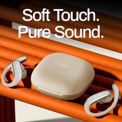 ACwO DwOTS Sense Pro True Wireless Earbuds, 42dB ANC, Voice-First Mic System for Clear Calls, Skin-Friendly Ear Hooks, 12mm Drivers, Dual Pairing, Sweat Resistant, Advanced Bluetooth Ear Buds (Orange)