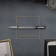 Parker Gift Set | Vector Special Edition Chrome Trim Roller Ball Pen with Parker Keychain | Ideal for Gifting | Elegant Gift for Any Occasion