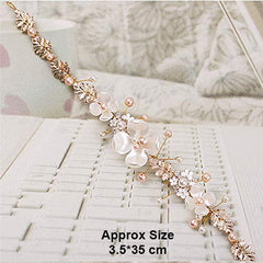 SYGA Party Bridal Bridesmaid Flower Girl Double Faux Pearl Diamond Tiara