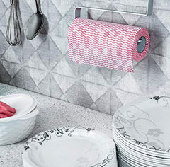 Amazon Brand - Presto! Non-Woven Kitchen Towel Roll | 80 Pulls (Pack of 2) | Size: 23 x 21 cm | Wavy Pattern (Red & Blue) | Washable and Reusable | Highly Absorbent | For Daily Use