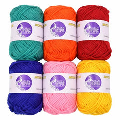 Asian Hobby Crafts 12 Pcs Multi Wool Yarn Set for Crocheting & Knitting | 12g Each Soft 3 Ply Wool Yarn Crochet Thread, Ideal For Handmade DIY Embroidery Craft Projects & Perfect For Beginners