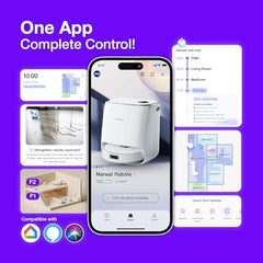 NARWAL Freo X Ultra Robot Vacuum & Mop Combo, 8200Pa Suction, Auto Mop Drying/Washing, Zero-Tangling, DirtSenseâ„¢, Maintenance-Free Base, 3D Mapping, Google Home, Alexa, Siri Compatible