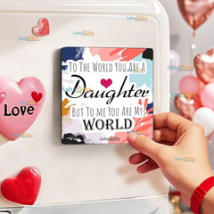 Gift for Daughter Birthday Special Birthday for Daughter Printed Cushion(12 inch X 12 inch with Filler with Keychian) Girls Pillow Daughters Day for Daughter and Girls AT-7