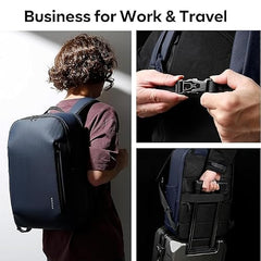 Red Lemon BANGE Venture 30L Laptop Backpack for Men & Women | Large Backpack with YKK Zippers | Water-Resistant, Durable Oxford & Nylon Fabric Fits 15.6" Laptops for Office & Travel (Black)