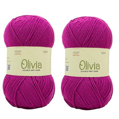Ganga Acrowools Acrylic Olivia,Double Knit Yarn. Hand Knitting&Crochet Yarn. Oekotex Class 1 Certified. Pack of 2 Balls-100Gms Each. Shade No-Olv012, Maroon