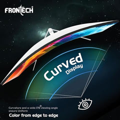 FRONTECH Ultima Series 24 Inch Curved LED Monitor, Refresh Rate 100Hz, 3500R Curve, Full HD 1080p, Built in Speaker, Bezel Less Design, HDMI & VGA Ports, 3 Years Warranty (MON-0088, White)