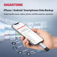 Gigastone Duo Go USB-A+C 2TB (4-Pack) Dual External Portable SSD 1,050MB/s Glossy Surface, Supports Apple 4K 60fps ProRes HDR Video Recording USB3.2 Gen 2 for iPhone 16 PS5 Mac iPad Laptop Android
