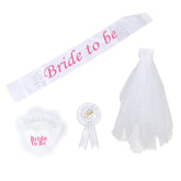 Syga Bachelorette Bride to be Decoration Supply-Set of 4 Pieces (White)