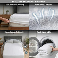 MollisHomes Mattress Protector Single Size, 72x36 Inches, Grey