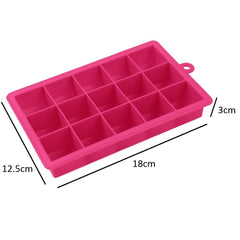 SYGA 15-Cavity Silicone Square Ice Tray Mold Frozen Maker Big Ice Cube Tray Bar Mould(Random Color)