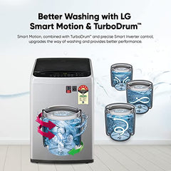 LG 7.5 Kg 5 Star Smart Inverter Technology Fully Automatic Top Load Washing Machine (T75VBMB1Z, Auto Prewash, Turbodrum, Stainless Steel drum, LED Display, Smart Diagnosis, Middle Black)