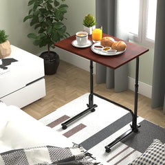 TABLE MAGIC- BADE Multipurpose Laptop Table Mat Finish - Adjustable, Foldable, Portable, Engineered Wood Top with Footrest, Top Size 60 * 45cm (Beige- Wenge)