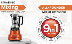 Panasonic Heavy Duty Mixer Grinder For Kitchen MX-AV425 (Sunstone Orange) Elements Series Powerful 1500W (MMLW) 4 Jar (Three-304 Stainless Steel & 1Juicer Extractor Jar) | 5 Years Motor Warranty