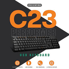Circle C23 Performer Black USB Multimedia Keyboard with 3 Years Warranty