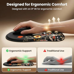 TECPHILE Mouse Pad Wrist Support with Massage Design, Ergonomic Dog Paw Mouse Mat, Pain Relief Memory Foam, Anti-Slip PU Base, Cushion Mousepad Wrist Rest for Gaming, Home, Office, Laptop, Computer