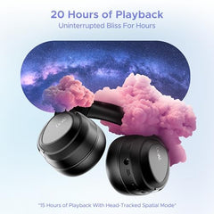 boAt Nirvana Eutopia Bluetooth Headphones with Head Tracking Function, Spatial Audio,20 HRS Playtime, ENx™ Tech, ASAP™ Charge, Hearables App(Android & iOS Compatible)(Primia Black)