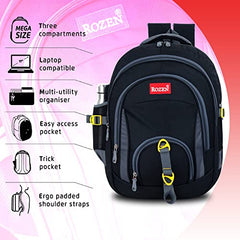ROZEN 46 cms School Bag Class 5-12 Large 4 partition Laptop Collage Office Travel Backpack Unisex (GREY)