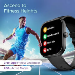 boAt Ultima Regal w/ 2.01”(5.10 cm) Crystal-Clear AMOLED Display, 1000 NITS Brightness,Premium Metal Body, Functional Crown, 100+ Sports Modes, Fitness Smart Watch for Men & Women (Steel Black)