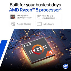 HP 15 Smartchoice, AMD Ryzen 3 7320U (8GB LPDDR5, 512GB SSD) FHD, Anti-Glare, Micro-Edge, 15.6''/39.6cm, Win11, M365 Basic(1yr)* Office24, Silver, 1.59kg, fc0500AU, FHD Camera w/Privacy Shutter Laptop