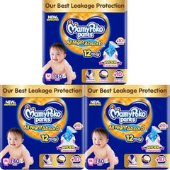 Mamypoko pants All night absorb| Pant Style Baby Diapers Large Size(L), 124 Count,(62*2) Ideal for 9-14Kgs|1 Diaper= Upto All night Absorption|Wider Crisscross Sheet|Gentle Coco Care| 12hr Leakage Protection| Prevents Heaviness.