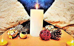 Floryn Decor® Paraffin Wax Pillar Candle (Set of 6, 3 X 6 Inch, White) | Dripless | Smokeless | Unscented | Burning time- 60 hrs | Hand Poured | Christmas Candle