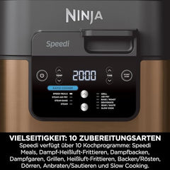 Ninja Combi 14-in-1 Multi-Cooker, Oven, & Air Fryer (12.5L) | HyperSteam & Air Fry Technology, Cooks 3-Part Family Meals in 15 Mins, Healthy Oil-Free Cooking, Digital Display