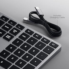 SATECHI Slim X3 Bluetooth Backlit Keyboard with Numeric Keypad – Illuminated Keys & Multi-Device Sync – for M2/ M1 MacBook Pro/Air, M2/ M1 iPad Pro/Air, M2 Mac mini, iMac M1 (Silver)