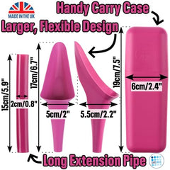 SHEWEE Flexi + Case - Reusable Pee Funnel – A Flexible, Larger Version Of The Original Female Urination Device Since 1999! Quickly, Easily & Discreetly, Wee Standing Up. Comes with Pipe & Case (Black)