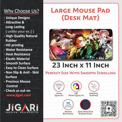JIGARI Extended Anime Large Mouse Pad (11 x 23 Inch) | Gaming Mousepad for Laptop, Desktop & Keyboard | Smooth Surface | Anti-Slip Rubber Base (Zoro - Sword Master - One Piece (P08))