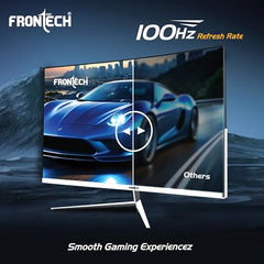 FRONTECH Ultima Series 24 Inch Curved LED Monitor, Refresh Rate 100Hz, 3500R Curve, Full HD 1080p, Built in Speaker, Bezel Less Design, HDMI & VGA Ports, 3 Years Warranty (MON-0088, White)