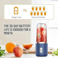 VANSHORA Portable Juicer Blender With Shaker Bottle And Safety Sensor | USB Rechargeable 6 Blade Mini Blender For Fruits Protein Shake Gym Travel
