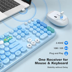 MOFII Wireless Keyboard and Mouse Combo, Full Size, 2.4GHz, Windows, Purple