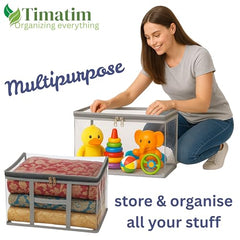 Timatim Transparent Plastic Clothes Cover Organiser for Wardrobe PVC Storage Bag for Saree, Shirts, Clothes, Lehenga Blankets Bedsheets Garment Protector Cover (Pack 2 pcs., Large (45x33x25 cms))