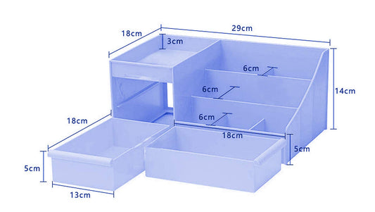 SYGA Cosmetic Makeup and Jewelry Storage Case Display - Spacious Design - Great for Bathroom, Dresser, Vanity and Countertop (Blue)
