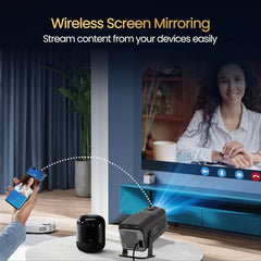Portronics Beem 450 Smart LED Projector with 1080p Full HD Resolution, Built-in Streaming Apps (Netflix, Prime Video, Hotstar), 4000 Lumens, Screen Mirroring, 3 Watt Speaker, Bluetooth, Wi-Fi (White)