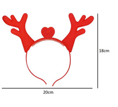SYGA LED Flashing Light Up Antler Pattern Crowns Headband Hair Band Headdress for Party Decoration Party Caps (Red)