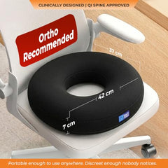 Donut Pillow for Tailbone Pain | 5-Year Warranty | Coccyx Cushion for Hemorrhoids, Piles, Fistula, Sciatica, Pregnancy Pain | Car Seat Cushion for Office Chair | Orthopedic Ring Pillow | Up to 100 Kgs