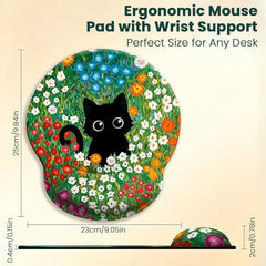 ZORBES® Mouse Pad with Wrist Support, Funny Cat Ergonomic Mouse Pad | I'm Fine Motivational Memo Design, Soft Gel Rest, Non-Slip Mouse Mat for Office Home