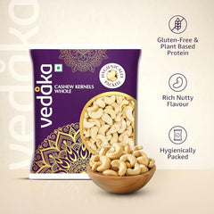 Amazon Brand - Vedaka Whole Cashews | 1 Kg | Grade W320 Kaju Nuts | Gluten-Free & Plant Based Protein | Firm Texture, Rich Taste | Healthy Snack